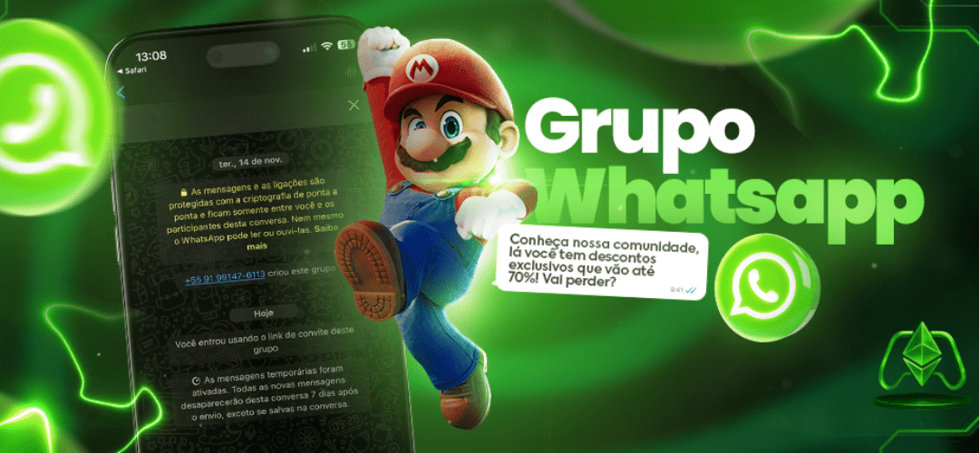 CONFIRA AS PROMOÇÕES NO GRUPO DA LOJA