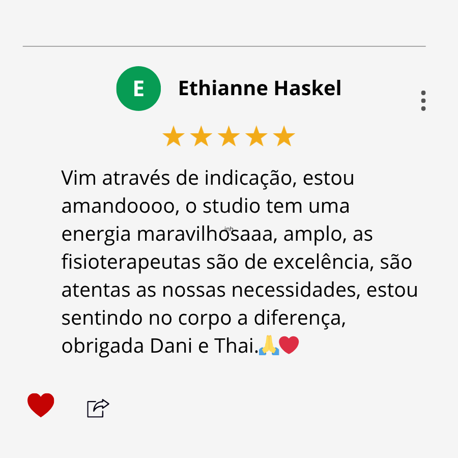 Avaliações reais no Googgle, studio de pilates balneario camboriu